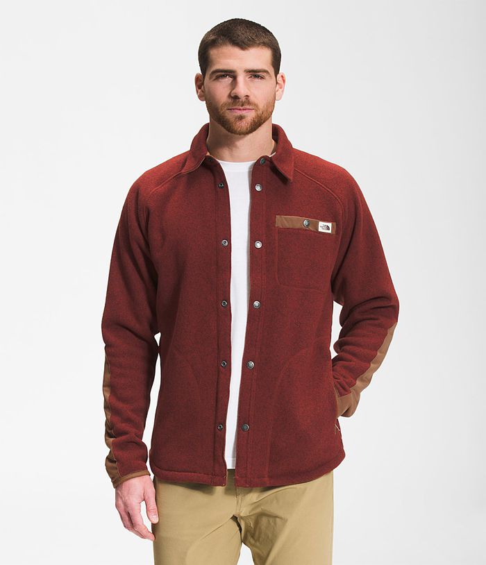 The North Face Gordon Lyons Shacket Mens Shirt Dark Red 695382-FSX